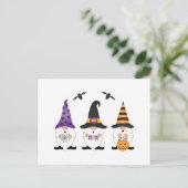 Halloween Gnomes Lila Orange Postkarte (Stehend Vorderseite)