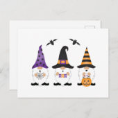 Halloween Gnomes Lila Orange Postkarte (Vorne/Hinten)