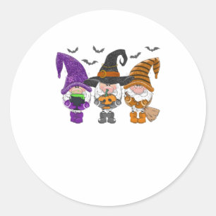 Halloween Gnomes Niedlicher Herbstpumpenfall Fu Runder Aufkleber