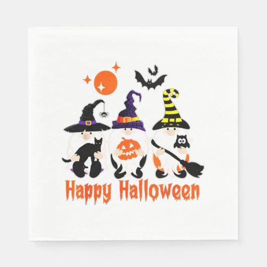 Halloween Gnomes Niedlicher Herbstpumpenfall Serviette (Vorderseite)