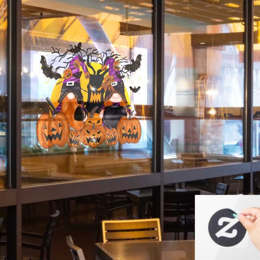 Halloween Gnomes Window Fensteraufkleber (Restaurantfenster)