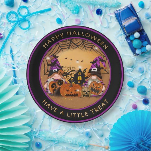Halloween Gnones Pumpkins Spiderweb Spuk House Pappteller (Party)