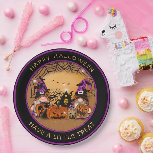 Halloween Gnones Pumpkins Spiderweb Spuk House Pappteller (Party)