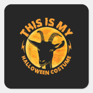 Halloween Goat Costumes Funny Goat Farm Bauer Quadratischer Aufkleber