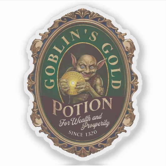 Halloween Goblins Goldtrank Aufkleber (Vorderseite)