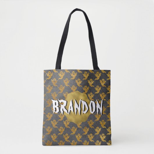 Halloween Gold Foil Ghost Name Candy Bag Tasche (Vorderseite)