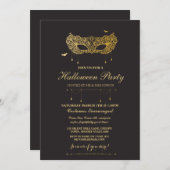 Halloween-Gold-Maskerade-Party laden Einladung (Vorne/Hinten)