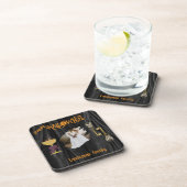 Halloween Gold Skulls & Champagne & Foto Getränkeuntersetzer (Rechte Seite)