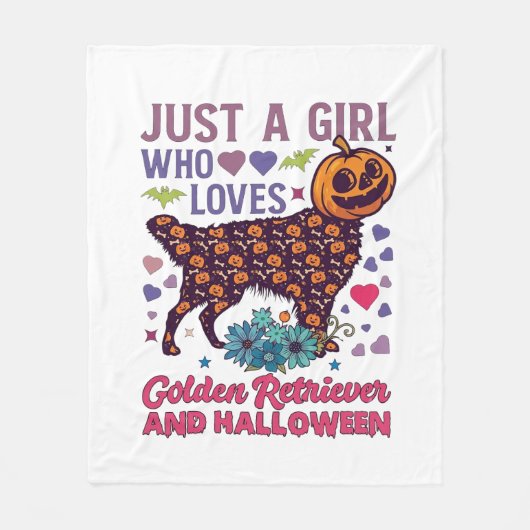 Halloween Golden Retriever_1 Fleecedecke (Vorderseite)