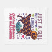 Halloween Golden Retriever_1 Fleecedecke (Vorderseite (Horizontal))