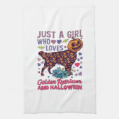 Halloween Golden Retriever_1 Geschirrtuch (Vertikal)