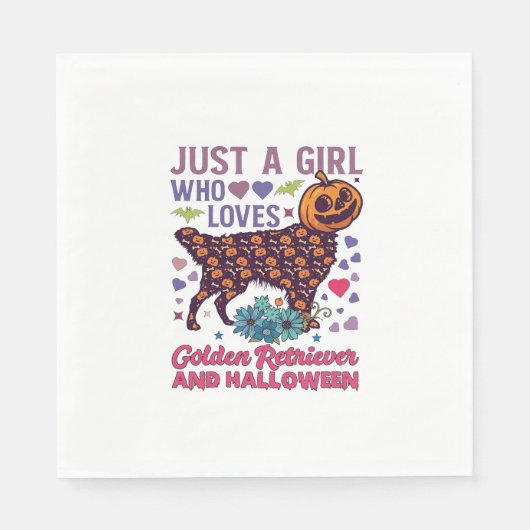 Halloween Golden Retriever_1 Serviette (Vorderseite)