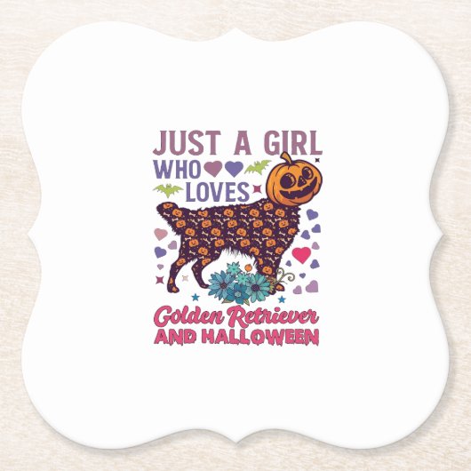 Halloween Golden Retriever_1 Untersetzer (Vorderseite)