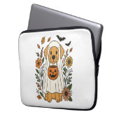 Halloween Golden Retriever Blume Laptopschutzhülle (Vorderseite Links)
