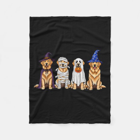 Halloween Golden Retriever Ghost Soky Dog Lovers D Fleecedecke (Vorderseite)