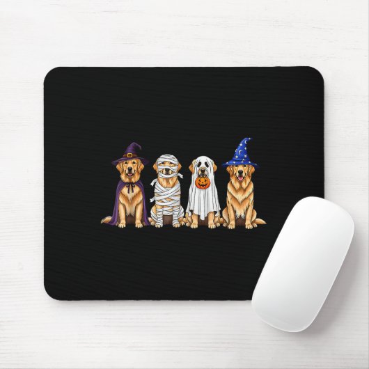 Halloween Golden Retriever Ghost Soky Dog Lovers D Mousepad (Mit Mouse)