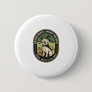 Halloween Golden Retriever Grusel Nacht Club Button