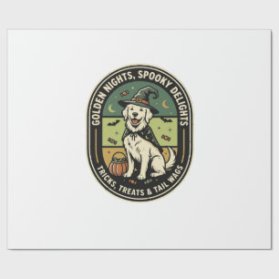 Halloween Golden Retriever Grusel Nacht Club Geschenkpapier