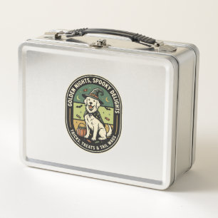 Halloween Golden Retriever Gruseliger Nachtclub Metall Brotdose