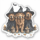 Halloween Golden Retriever Hunde Kürbislaterne Aufkleber (Vorderseite)