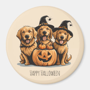 Halloween Golden Retriever Hunde Kürbislaterne Magnet