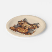 Halloween Golden Retriever Hunde Kürbislaterne Pappteller (Schrägansicht)