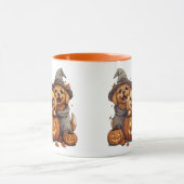 Halloween Golden Retriever Hunde Kürbislaterne Tasse (Zentrum)