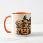 Halloween Golden Retriever Hunde Kürbislaterne Tasse (Links)