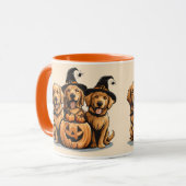 Halloween Golden Retriever Hunde Kürbislaterne Tasse (Vorderseite Links)