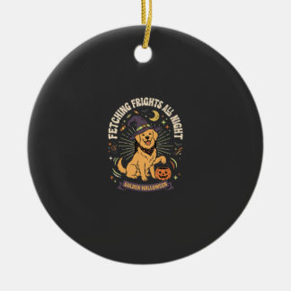 Halloween Golden Retriever Kürbis Unfug Keramik Ornament