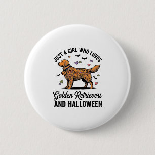 Halloween Golden Retriever Mädchen Hundemutter Vin Button