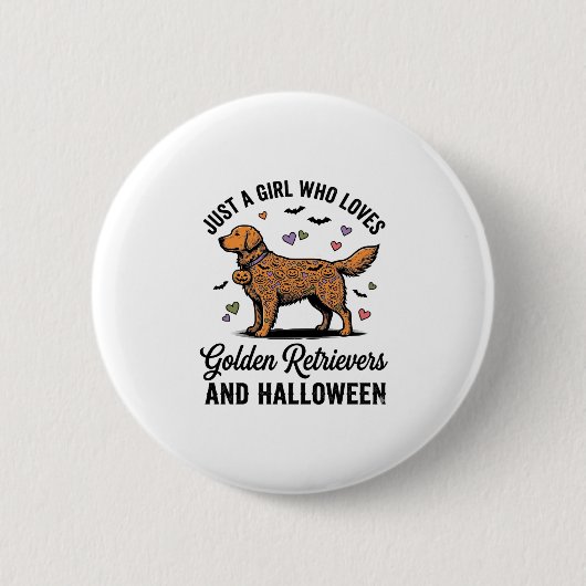 Halloween Golden Retriever Mädchen Hundemutter Vin Button (Vorderseite)