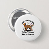 Halloween Golden Retriever Mädchen Hundemutter Vin Button (Vorne & Hinten)