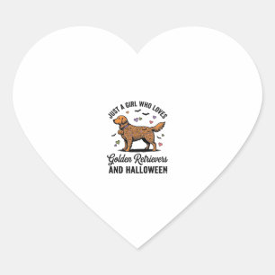 Halloween Golden Retriever Mädchen Hundemutter Vin Herz-Aufkleber