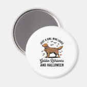 Halloween Golden Retriever Mädchen Hundemutter Vin Magnet (Vorderseite/Rückseite)