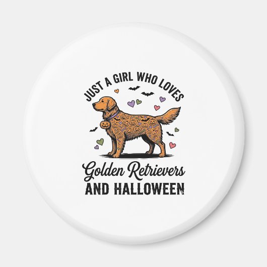 Halloween Golden Retriever Mädchen Hundemutter Vin Magnet (Vorne)