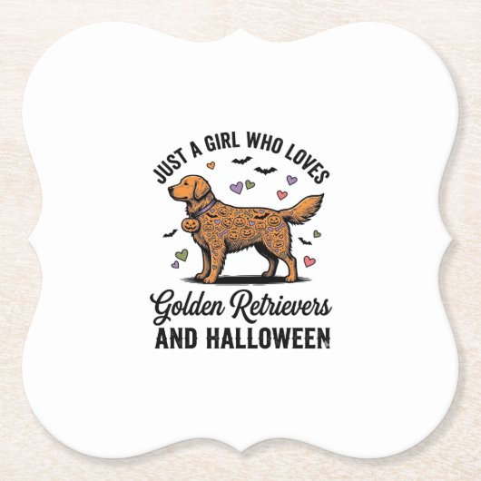 Halloween Golden Retriever Mädchen Hundemutter Vin Untersetzer (Vorderseite)