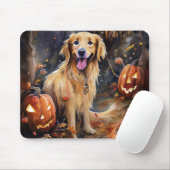 Halloween Golden Retriever mit Pumpkins Beängstige Mousepad (Mit Mouse)