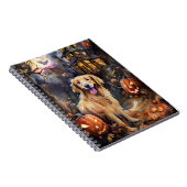 Halloween Golden Retriever mit Pumpkins Beängstige Notizblock (Rechte Seite)