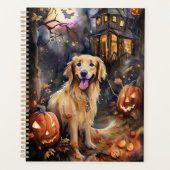 Halloween Golden Retriever mit Pumpkins Beängstige Planer (Vorderseite)
