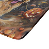 Halloween Golden Retriever mit Pumpkins Beängstige Schneidebrett (Ecke)