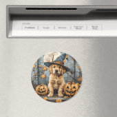 Halloween Golden Retriever Puppy Jack O Lanterns Magnet (In Situ (Geschirrspüler))