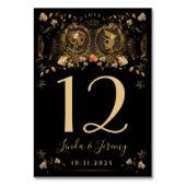 Halloween Golden Skeletons Hochzeitssemble Tischnu Tischnummer (Rückseite)