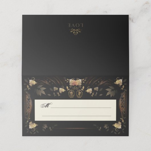 Halloween Golden Skeletts Blank Pack-Platzkarten Platzkarte (Außenseite Aufgefaltet)