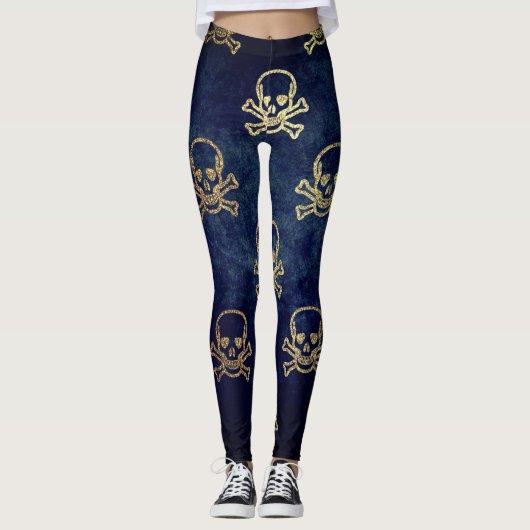 Halloween Golden Skulls Leggings (Vorderseite)