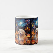 Halloween Goldendoodle mit Pumpkins Beängstigend Kaffeetasse (Mittel)