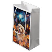 Halloween Goldendoodle mit Pumpkins Beängstigend Kleine Geschenktüte (Rückseite Schrägansicht)