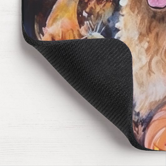 Halloween Goldendoodle mit Pumpkins Beängstigend Mousepad (Ecke)