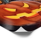 Halloween Goldendoodle mit Pumpkins Beängstigend Poster (Ecke)