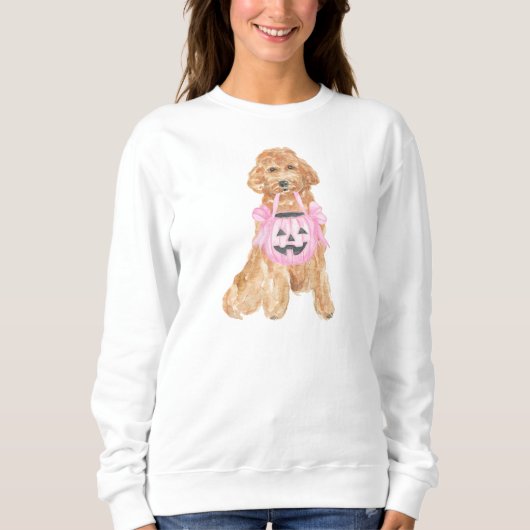 Halloween Goldendoodle Pumpkin Trick oder Behandlu Sweatshirt (Vorderseite)